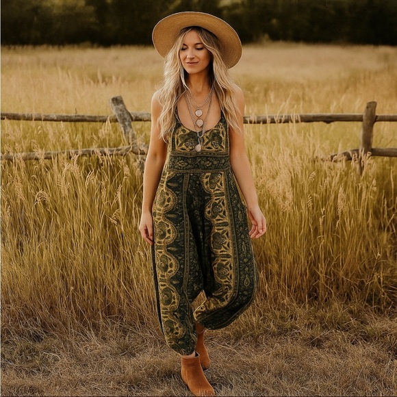 Handmade laughing mermaids harem jumpsuit overalls - Picture 2 of 7